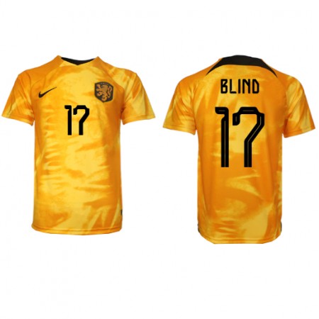 Nederländerna Daley Blind 17 Matchtröjor Hemma Fotbollströja VM 2022